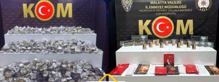Malatya’da Yolcu Otobüsünde 2 Milyon TL Değerinde Kaçak Makaron Ele Geçirildi